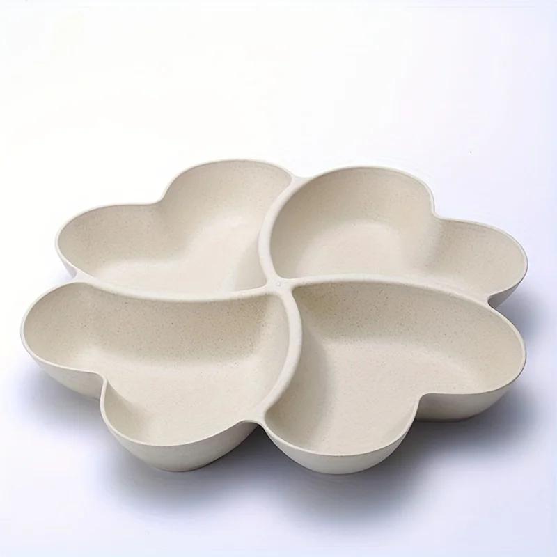 Creative Fruit Candy Tray Heart Shaped Dried Fruit Nut Organizer Household Salads Snack Bowl Divided Dessert Tray Container