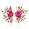 Exaggerated Symmetrical Earrings Featuring Colorful Water For Female Style Accessory