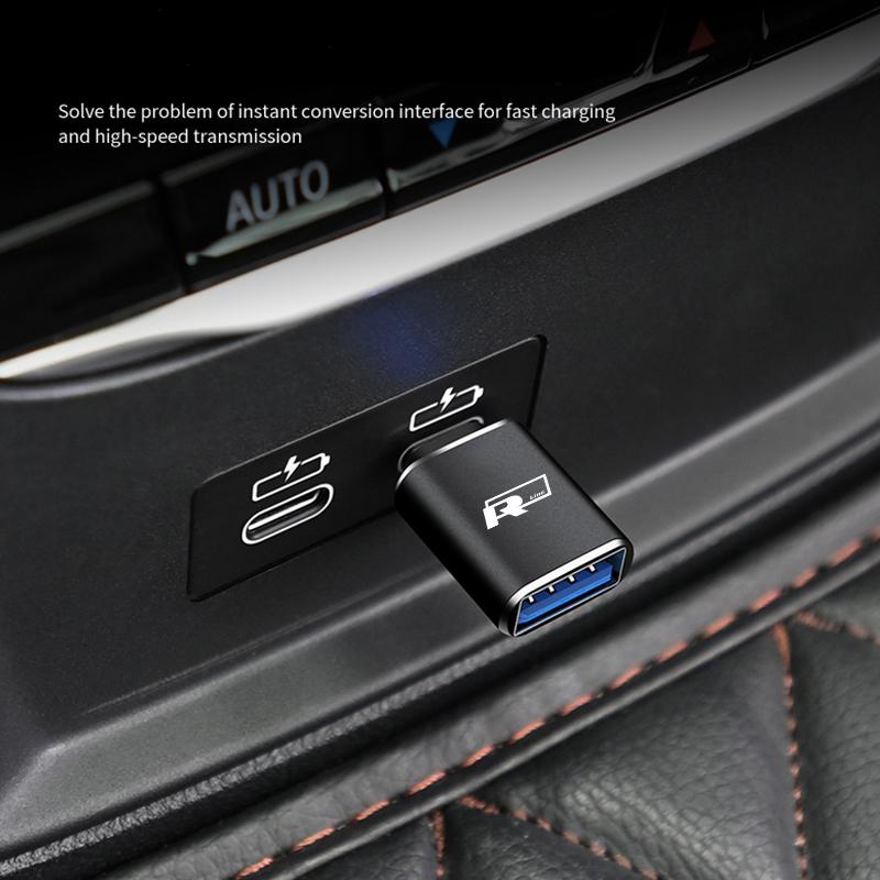 Car Type-C To USB 3.0 Interface Converter Charging Adapter For VW GTI Atlas Jetta Touareg Variant Golf Polo Taos Nivus Passat Ti BDH1