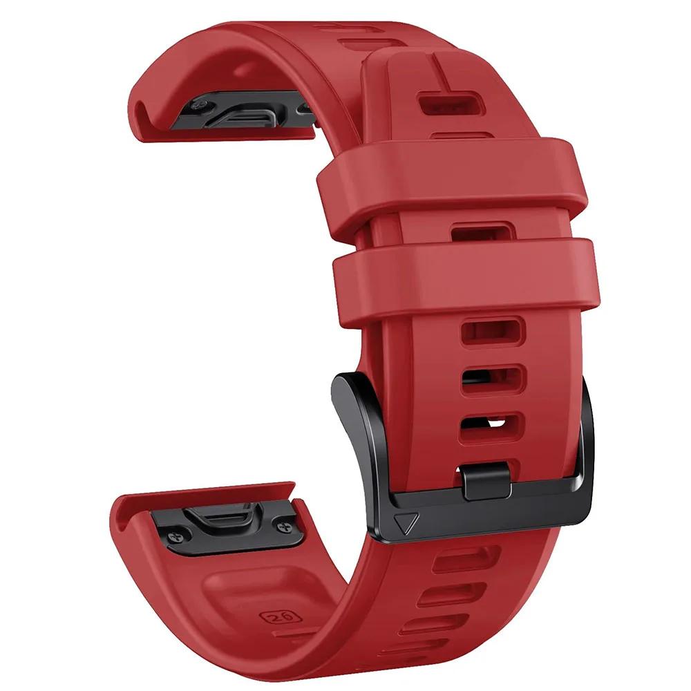 QuickFit 22mm 26mm Silicone Strap for Garmin Fenix 8pro 7 7X E 6X 6 Pro 5 5X Plus Epix/Enduro/Descent Mk2i/Instinct 3 Watchbands