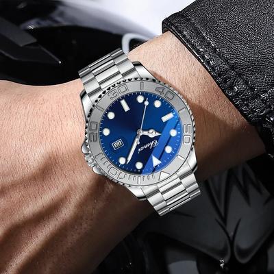 Steel/Silicone Strap Mens Watches Sport Luminous Calendar Fashion Waterproof Watches for Men Relogios Masculino