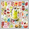 50PCS Bubble Water Drink & Graffiti Stickers - Creative DIY Decorations for Cups & Phones