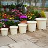 Modern Home Courtyard Pots Resin Flowerpot with Drainage Holes And Saucer, Breathable Plant Pot for Indoor Outdoor Decorative Study Room Planters