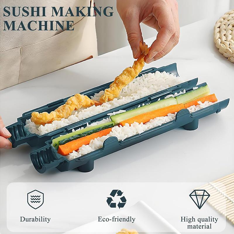 Sushi Making Kit,Food Grade Plastic Sushi Roller Mold for Rice Vegetable Meat,Home DIY Sushi Making Molds for Kitchen Utensils