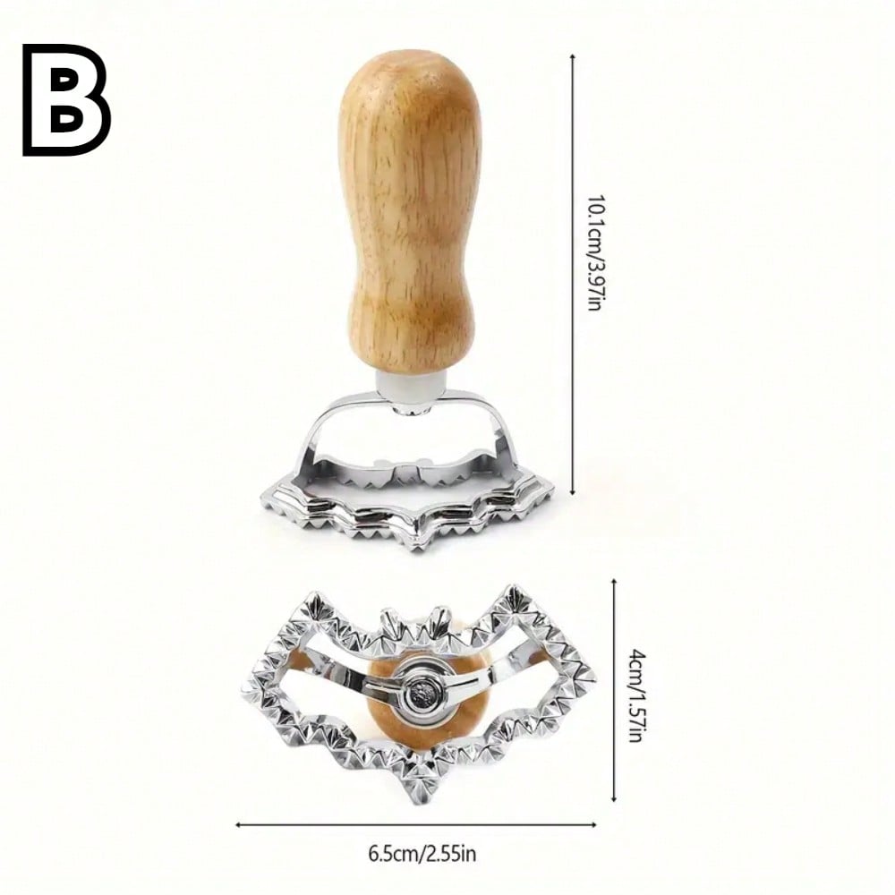 Zinc Alloy Biscuit Cutter Bat Pumpkin Ghost Ravioli Stamp Maker Cutter with Roller Wheel DIY Baking Mold Halloween Party Decor