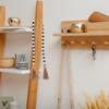 Wooden Beaded Garland Handmade Smooth Wood Beads Hemp Rope Tassel Hanging Home Decor Rustic Farmhouse Party Wall Ornament