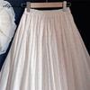 Korean Style Summer Spring Women Cotton Midi Skirt High Waist Polka Dot Contrast Color Sweet Skirt Elegant Feminine Basic Ladies' Skirt