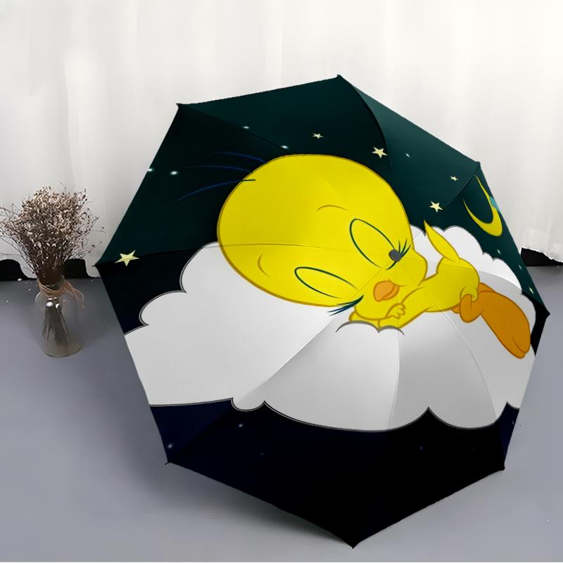 1pc Tweety2 Umbrella, Sun Protection, And UV Shielding. It Has Eight Sturdy Ribs for Outdoor Use And Perfect Gift