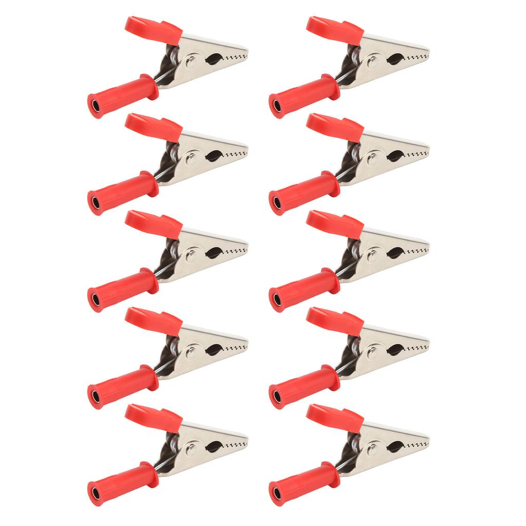 10 Pcs Crocodile Clip J.60047 20mm Opening Brass Battery Test Clamp for Electrical Testing