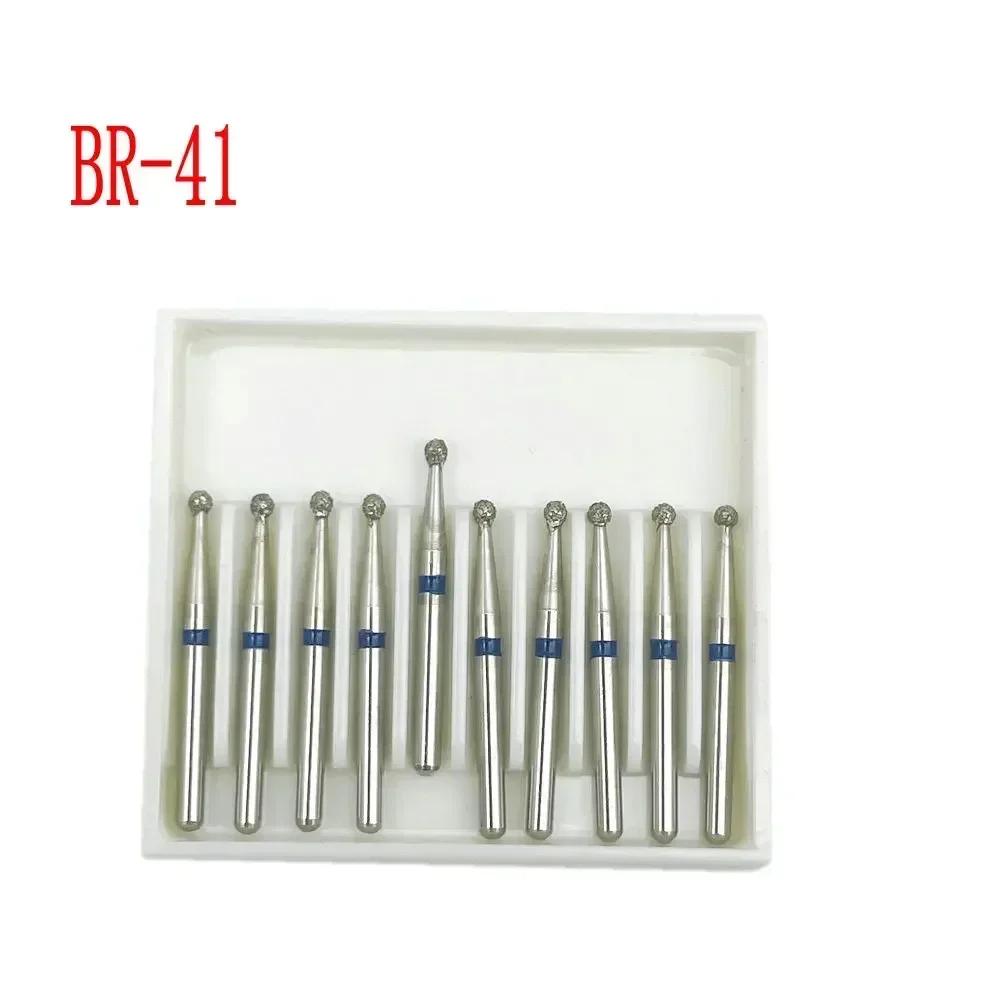 10pcs/box Dental Diamond Burs Drill FG Diamond 1.6mm Shank for High Speed Handpiece Burs