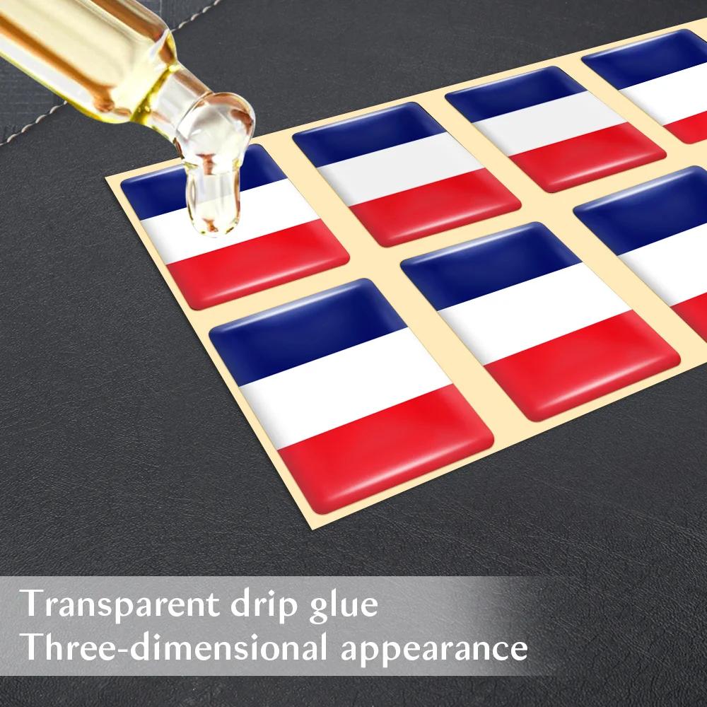 10 szt. Naklejki z flagami epoksydowymi Naklejka do dekoracji wnętrza samochodu dla Zjednoczonych Emiratów Arabskich Tajlandii Holandii Rosji Brazylii Włoch Odznaka