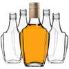 KADAX Glass Bottle for Liqueur 250ml with Long Cap 5pcs.
