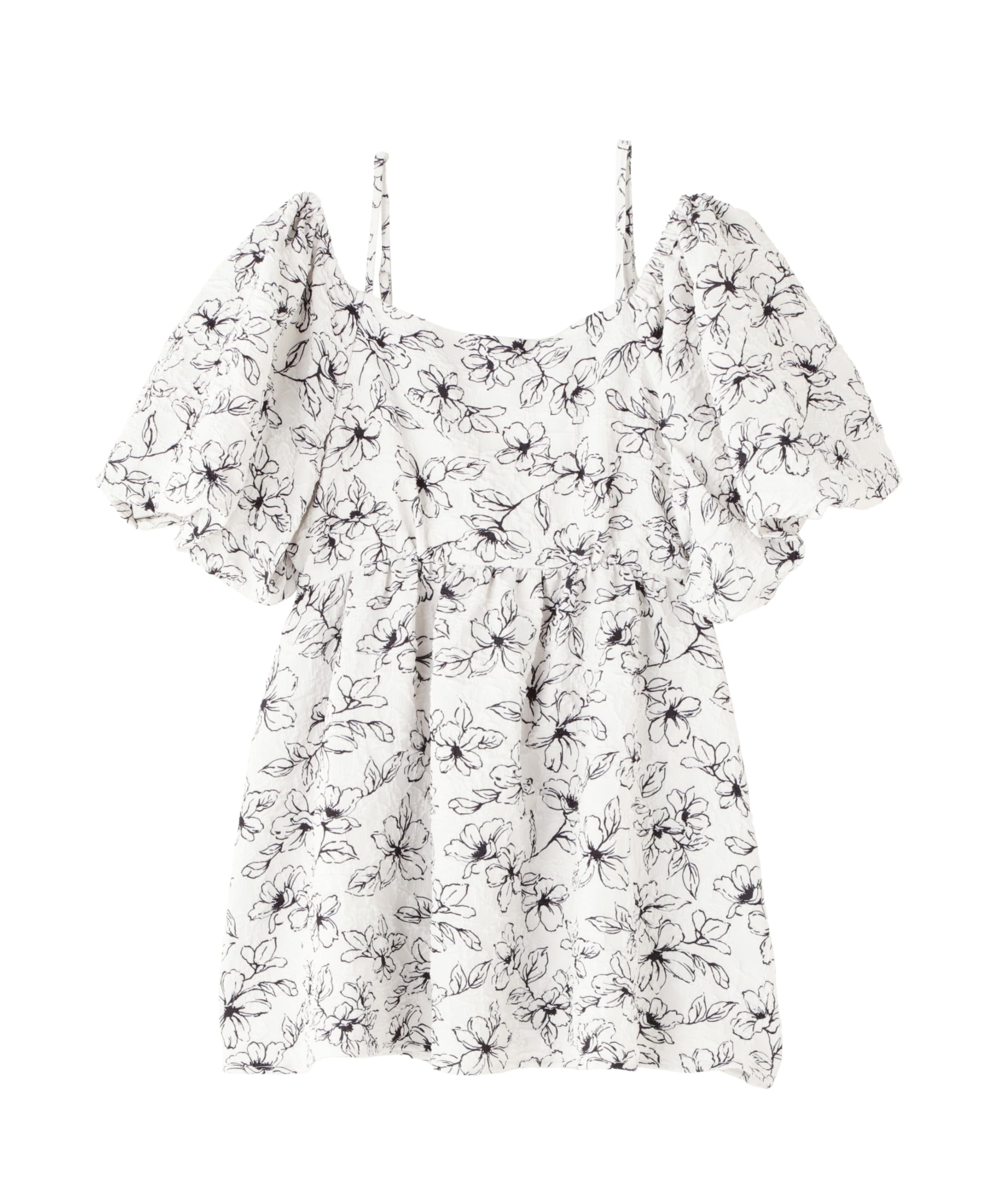 

Natural Beauty Basics Women s 2-Way Puffy Jacquard Off-the-Shoulder Blouse