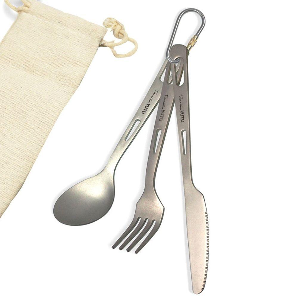 Ultralight Dinnerware Sets Travelling Knife Fork Spoon Chopstick Titanium Tableware  Flatware Set