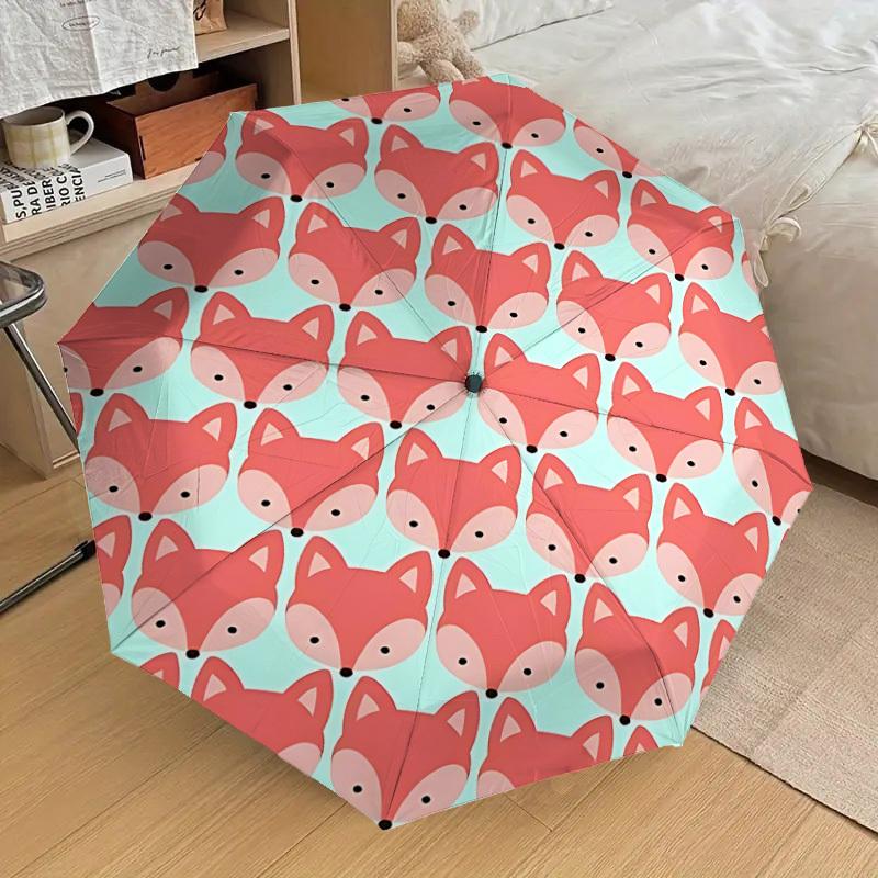 

1pc Fox Pattern Automatic Folding Umbrella, Casual Outdoor Accessory, Birthday Festival Gift yy251126122