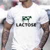 2026 New Green Cow Patterned Unisex Unisex Tshirt Letter LACTOSE Print Unisex Tee Classic Harajuku Couple Casual Hiphop Clothing