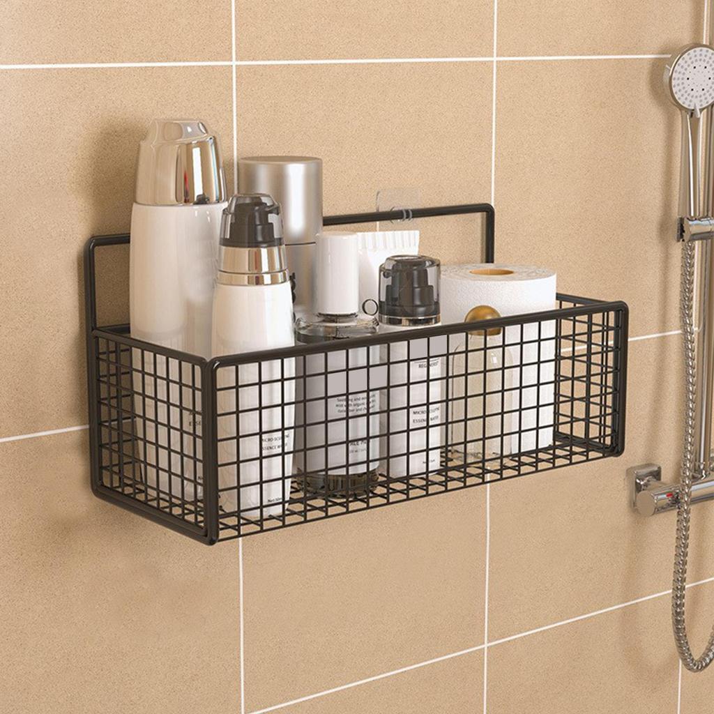 Shower Caddy Basket  Bathroom Accessories  No Drilling Adhesive Shower Wall Shelf Rustproof Bathroom Shower Storage Organizer