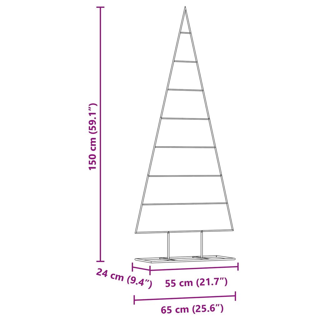 Metal Christmas Tree Gold 150 cm Powder Coated Steel