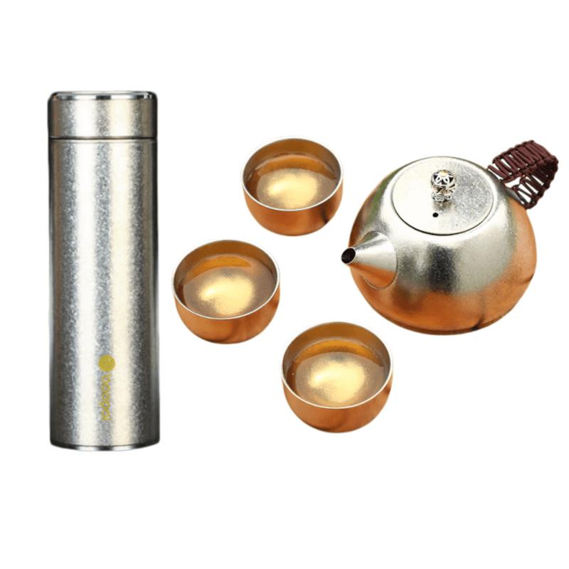 BAOPAI Titanium Vacuum Insulated Tea Flask Set