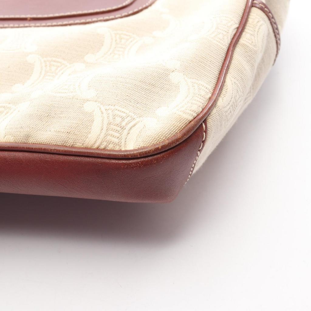 Used CELINE Boogie Bag Paris Macadam Handbag Canvas Leather Beige Brown Used Women