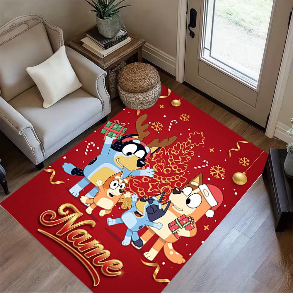 Christmas Friends Celebration Customize Your Name Area Rug Design for Living Rooms Outdoor Kitchen Study room Antislip Carpet Anime Office Decor