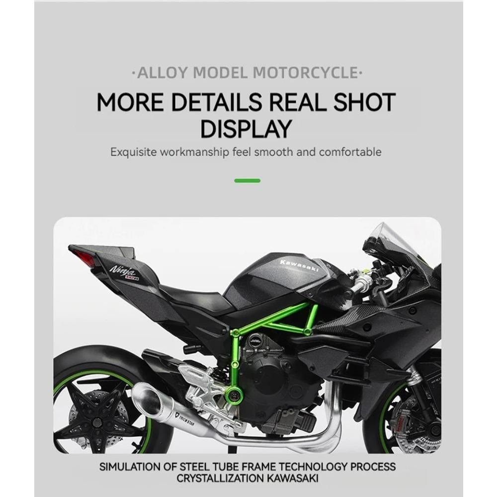 1/12 Scale Die Cast Motorcycle Model for Kawasaki Ninja H2R, Motorcycle Model, Kids Moto Toy or Collection, Boyfriend