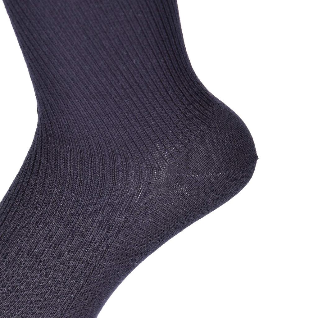 Fukusuke School Socks for Size 24 (Knee-Length) Girls, Antibacterial, Odor-Resistant, Moisture-Wicking, Quick-Drying, 5-Pair Set, Navy, (24-26cm)