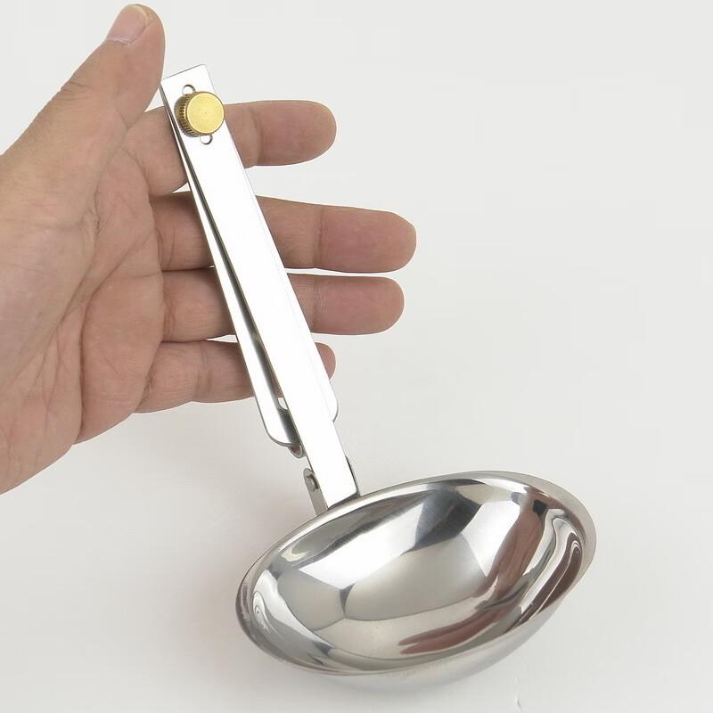 OEING Portable Folding Stainless Steel Soup Spoon