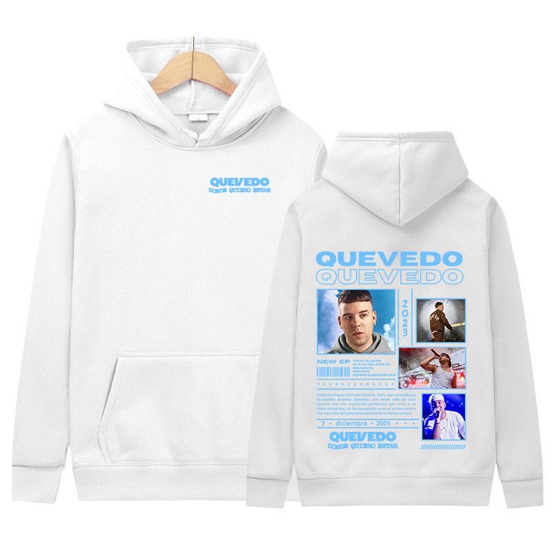 Rapper QUEVEDO Neues Album Hoodie Herren Damen Vintage Langarm Mode Sweatshirt Hip Hop Hohe Qualität Oversized Kapuzenpullover Streetwear
