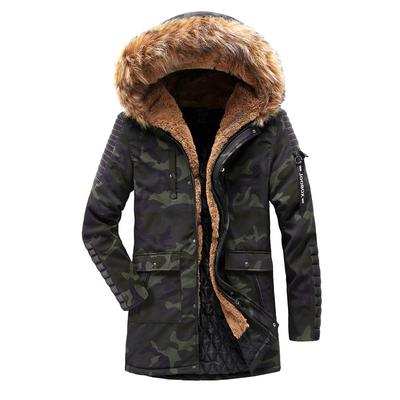 mens military cotton padded hooded camouflage casual thicken coat jacket outwear