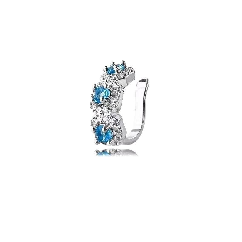 Iced Crystal Zircon Ear Clips - Trendy and Dazzling, High-end and Masculine. Unilateral Ear Bar Clips for Men. Women's Earrings.