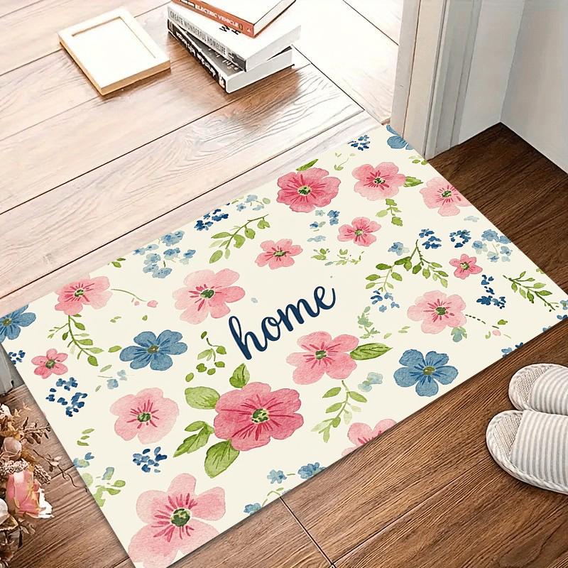 Non-Slip Entrance Rug Floral Watercolor Carpet Living Room Decoration Soft Kid's Play Floor Mat Durable Rugs for Bedroom Gift