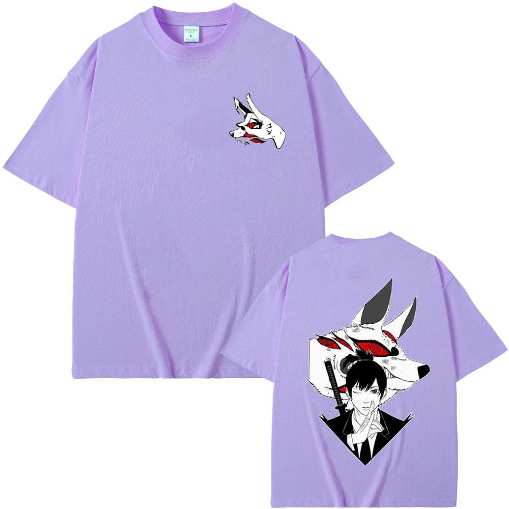 Anime Chainsaw Man Hayakawa Aki Summon Fox Devil Kon Graphic Tshirt Summer Men Women Fashion Manga Lovers Merch T Shirts Tops