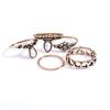 10Pcs Elephant Moon Flower Rhinestone Women Vintage Above Knuckle Midi Ring Set