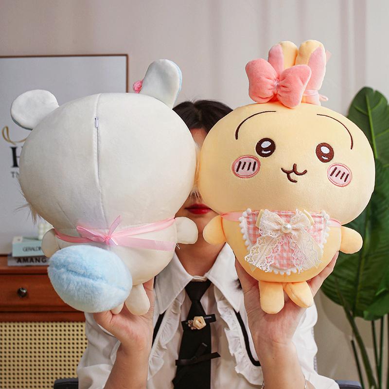 Cute Hachiware Plushies Usachi Wear Clothes Usagi Plush Toy Adorably Chiikawa Hachi Self-deprecating Bear Stuffed Doll Kids Gift