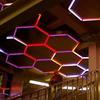 RGB Hexagon Garage Lights Hexagon Wall Lights APP Remote Control Dimmable Multi Color Modes Car Detailing Gaming Room Gym