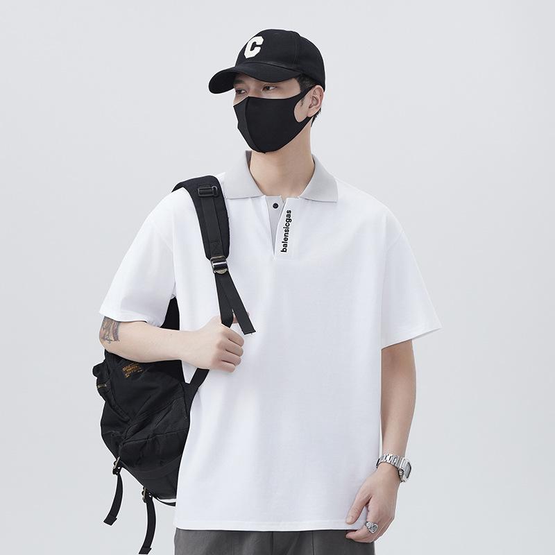 Summer Updated Trendy Short-sleeved T-shirt Breathable Lapel Polo Top Mens Short-sleeved Top 4XL