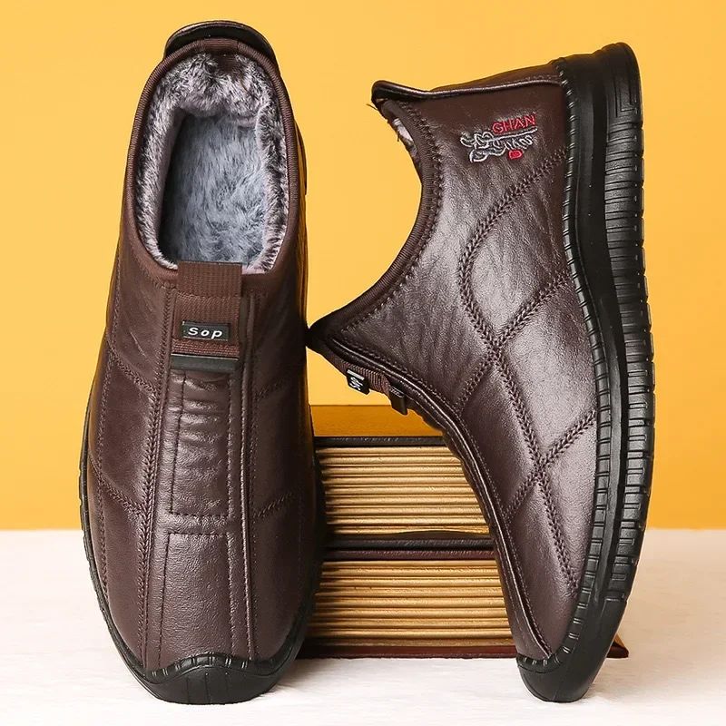 Men's Snow Winter Shoes Winter Non-slip and Velvet Thickened High-top Snow Shoes To Keep Warm In Winter