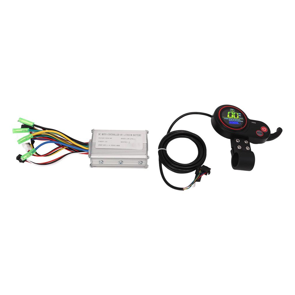 36V 48V 15A Motor Brushless Controller and LCD Display Kit for Electric Bikes Scooters 22.2mm Handlebars