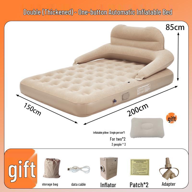 Portable Double Camping Mattress with Built-in Pump