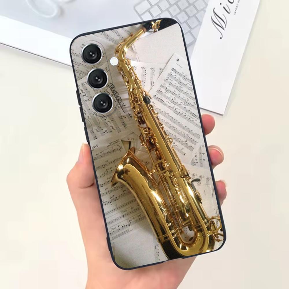 

Saxophone Music Phone Case For Samsung Galaxy A13,A21s,A22,A31,A32,A52,A53,A71,A80,Soft Black Shell Samsung a11