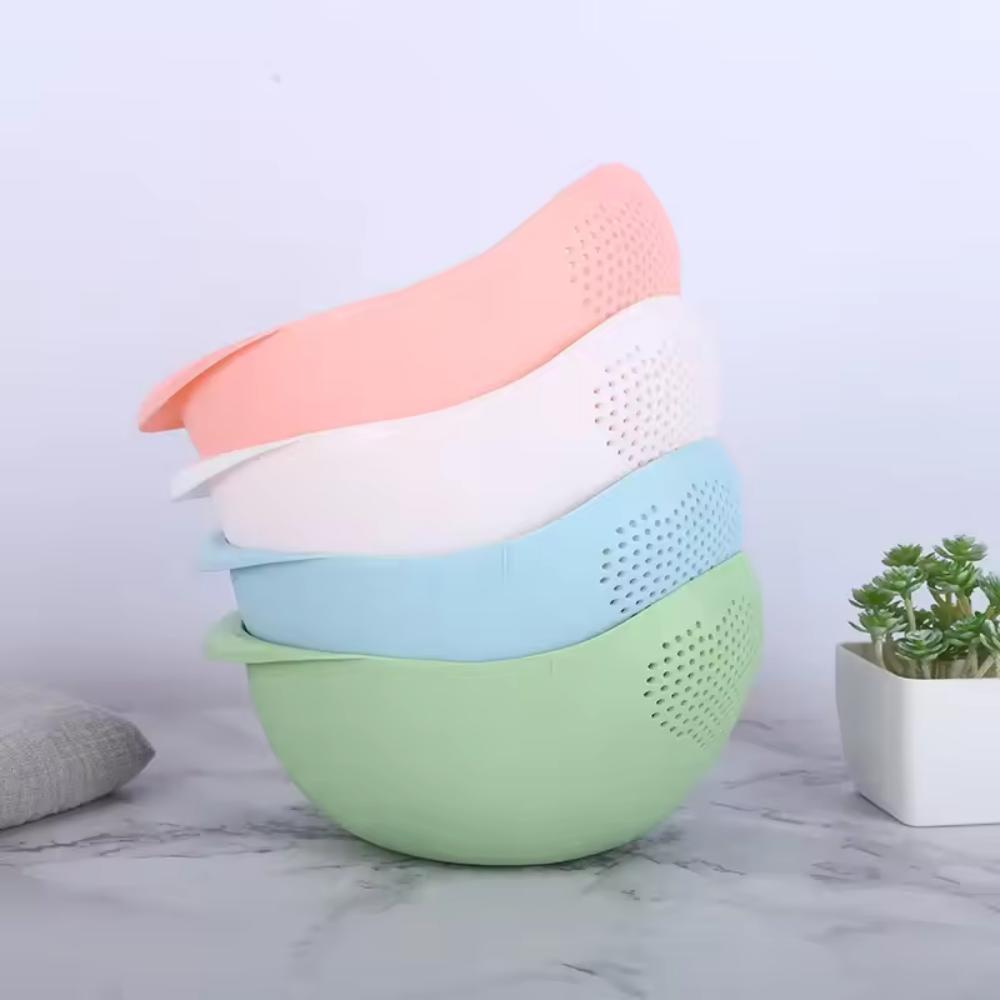 Rice Sieve Plastic Colander Kitchen Drain Basket Rice Bowl Fruit Vegetable Washing Strainer Basket Sink Drain Kitchen Tools