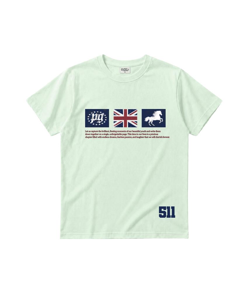 PAGESIISII Pg Star Printed Standard Fit Short Sleeve T-Shirt Mint