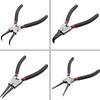 7 Inches Long Nose Plier,4Pcs Circlip Plier Set,Inner Outer Staight Bent,Plier Retaining Snap Ring Remover Tool