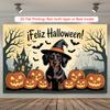Party Backdrop Halloween Castle Flat Spooky Witches Pumpkins Ghosts Haunted Parties Photo Booth Background Party Decor