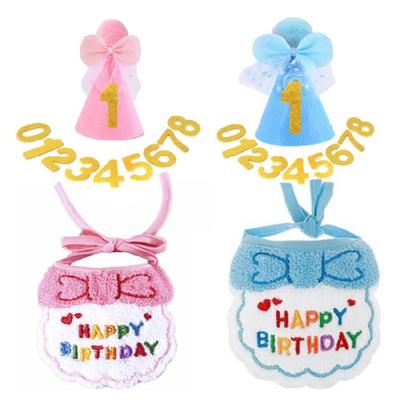 3 STUKS Honden Katten Verjaardagsfeest Hoed Slabbetje Accessoires Elegant Comfortabel Ontwerp Foto Props Outfit Voor Viering