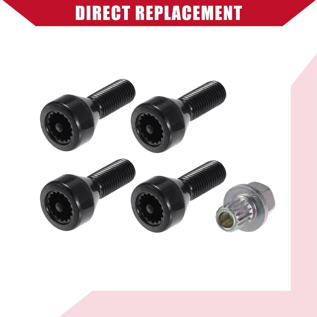 Hihaha Wheel Lock Set Lug Nuts Bolts #36136786419 Fits BM W 528i Fits 1978-1987