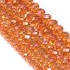 1 Strand 4/6/8mm Faceted Crystal Beads Orange Red Rondelle Glass Loose Beads For Jewelry Making DIY Bracelet Necklace Supplies
