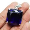 NATURAL Blue Topaz Cushion 106Ct 925 Sterling Silver Pendant Gemstone CERTIFIED MY-391-K