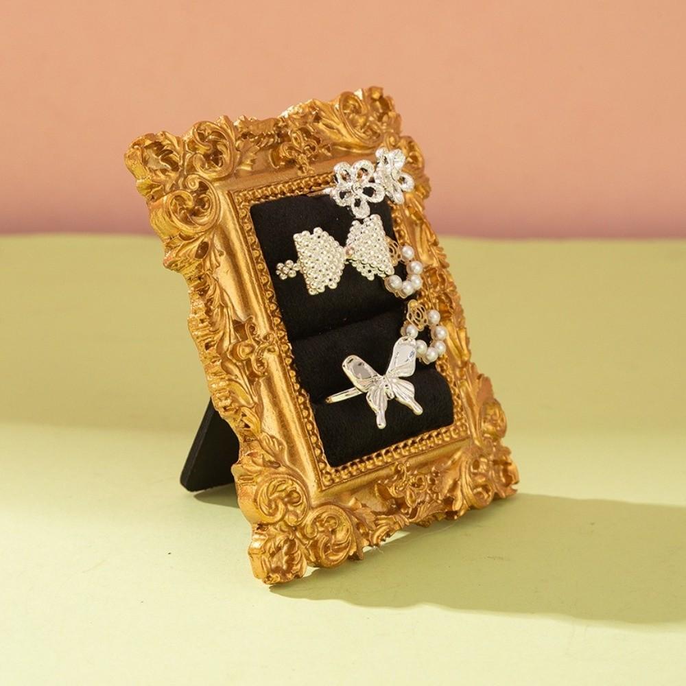 Resin Frame Jewelry Display Stand Velvet Ring Display Stand Photo Frame Earring Holder Daily